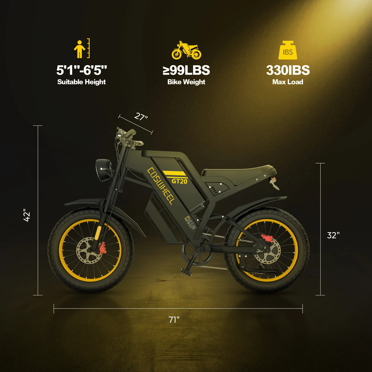 GT20 Electric Bike 2000W Motor 48V 25AH Lithium Battery Adult Electric Bicycle 20*4.0 -In Fat Fire Mountain E-Bike