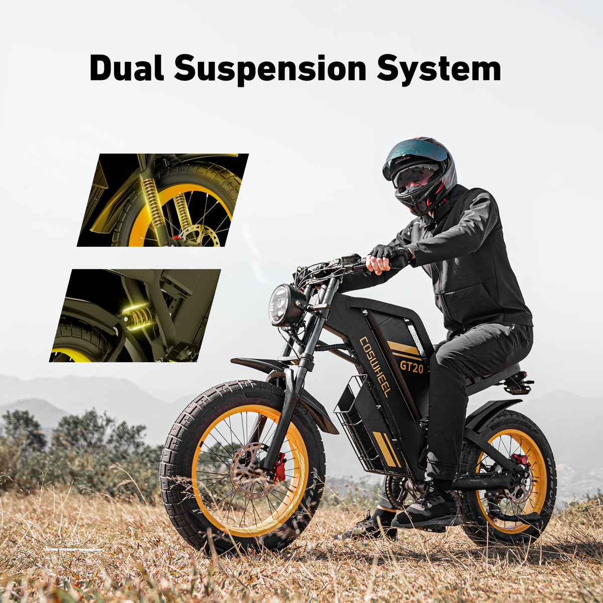 GT20 Electric Bike 2000W Motor 48V 25AH Lithium Battery Adult Electric Bicycle 20*4.0 -In Fat Fire Mountain E-Bike