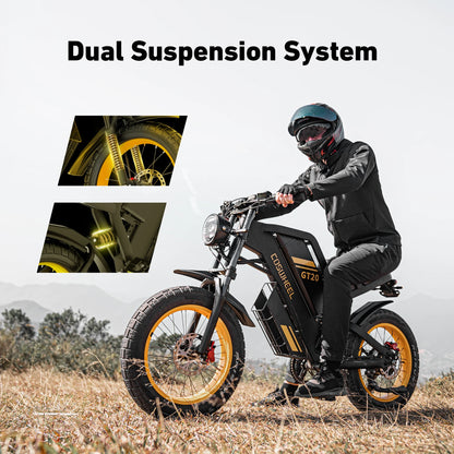 GT20 Electric Bike 2000W Motor 48V 25AH Lithium Battery Adult Electric Bicycle 20*4.0 -In Fat Fire Mountain E-Bike