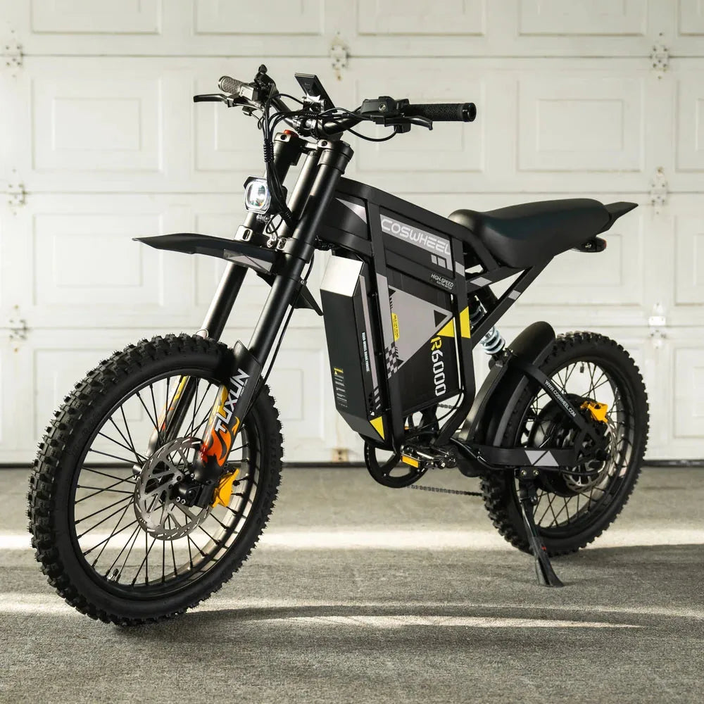 R6000 Adult Electric Bike 7000W 60V30Ah Battery Mountain All-Terrain Motorcycle 17'S Tires Fat Tire E-Bike