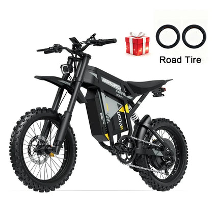 R6000 Adult Electric Bike 7000W 60V30Ah Battery Mountain All-Terrain Motorcycle 17'S Tires Fat Tire E-Bike
